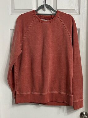 Outerknown Sur Sweatshirt Men's Crewneck Sweatshirt in Henna Color Large